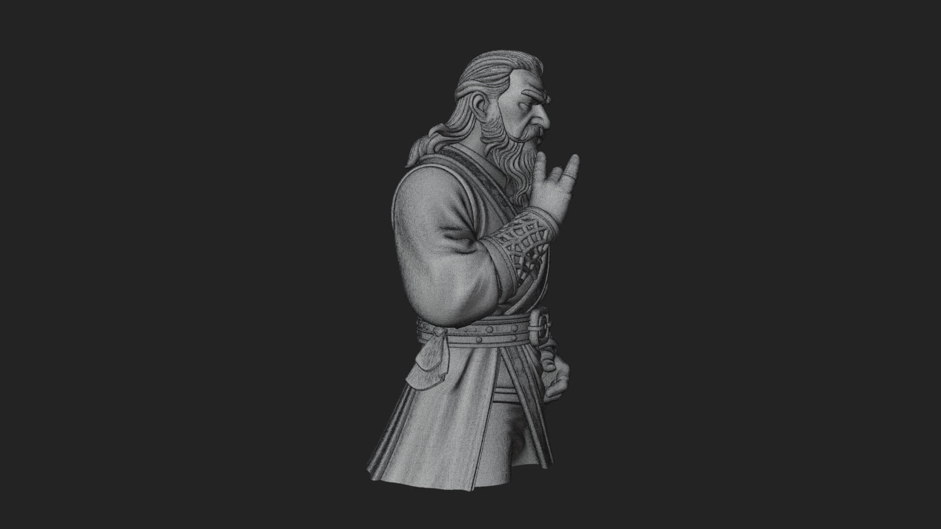 Robed Elder Sage Bust Design 3 3D Print Model 3D Model