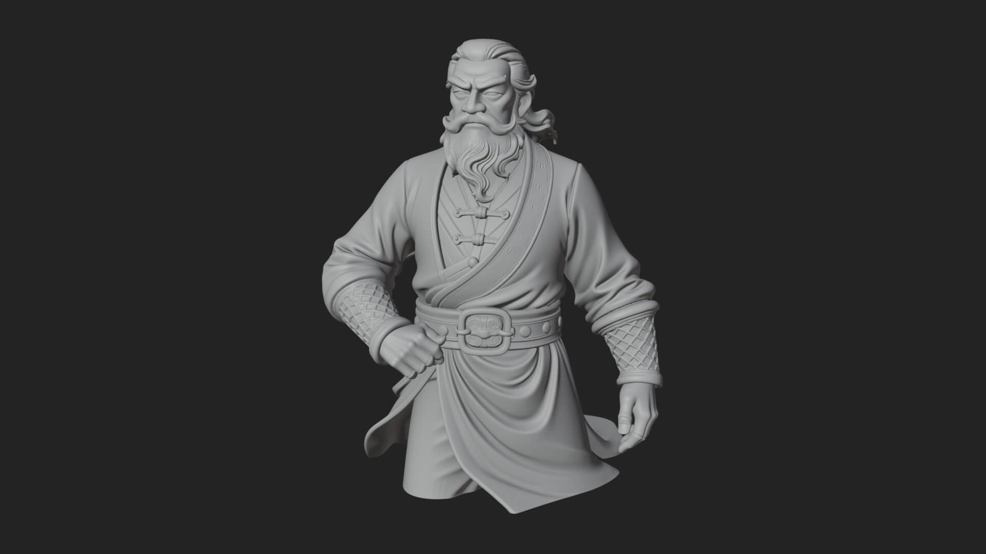 Robed Elder Sage Bust Design 4 3D Print Model 3D Model