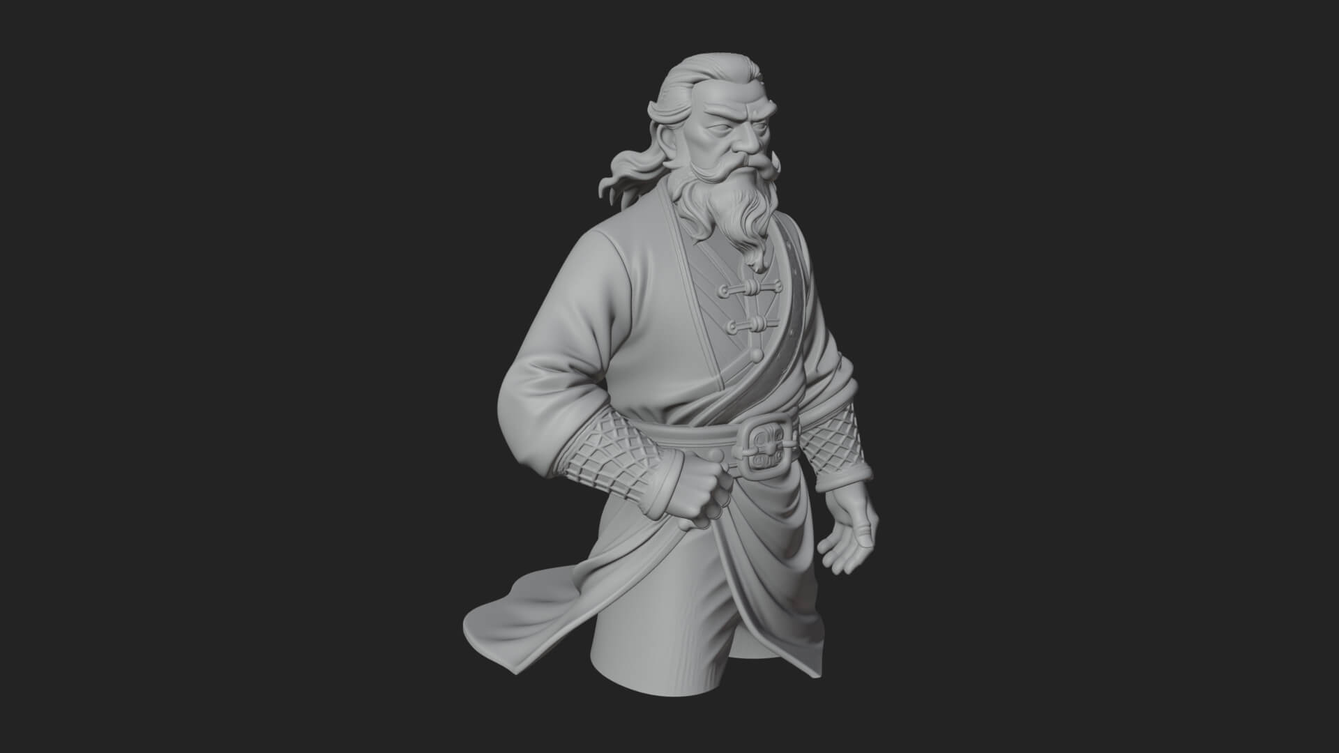 Robed Elder Sage Bust Design 4 3D Print Model 3D Model