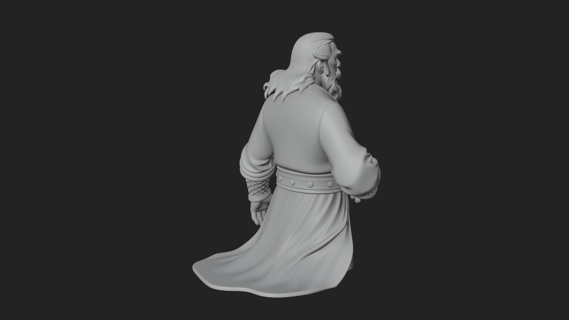 Robed Elder Sage Bust Design 4 3D Print Model 3D Model