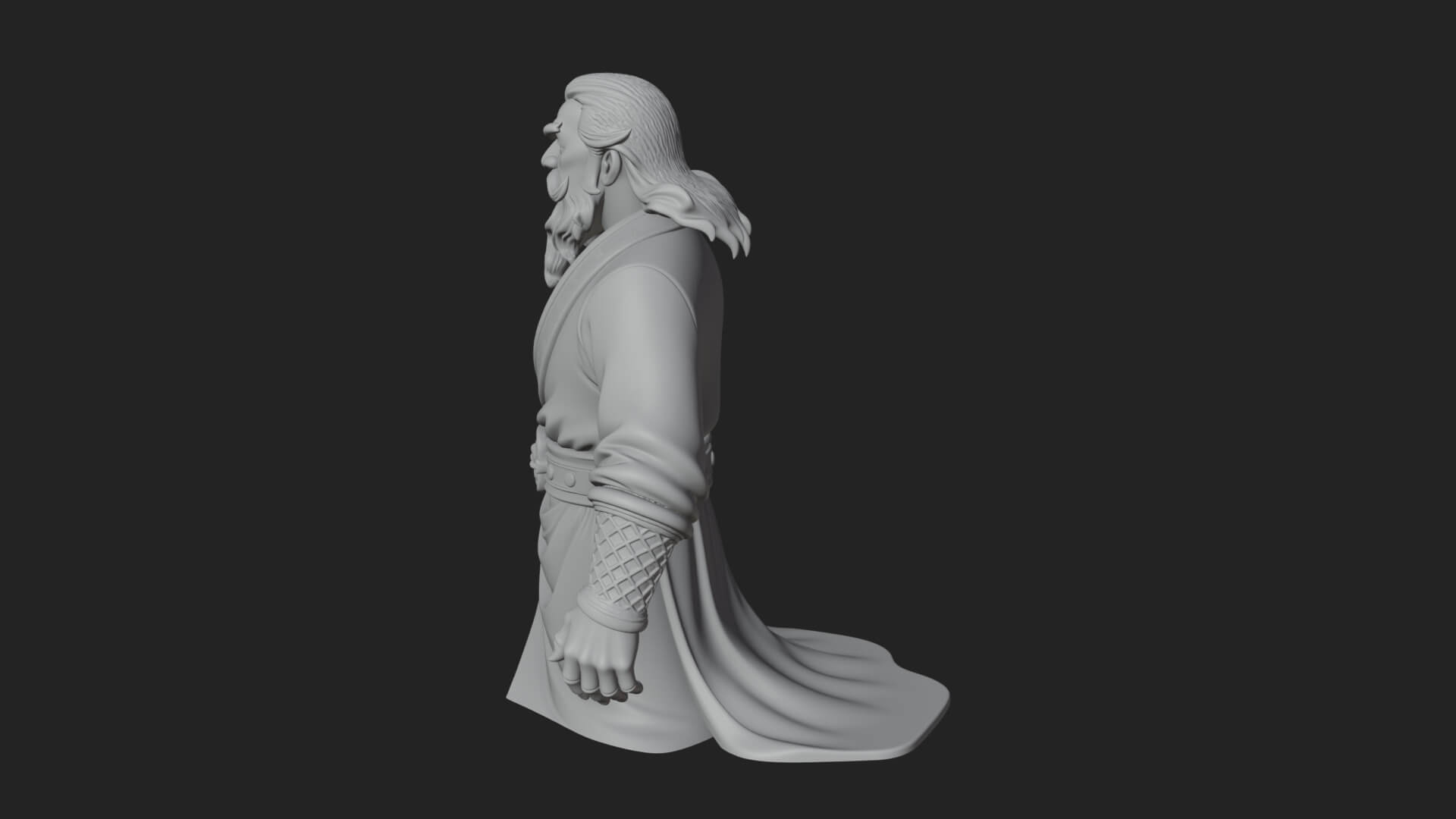 Robed Elder Sage Bust Design 4 3D Print Model 3D Model