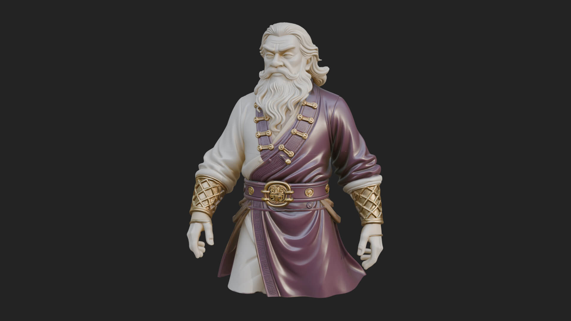 Robed Elder Sage Bust Design 5 3D Print Model 3D Model