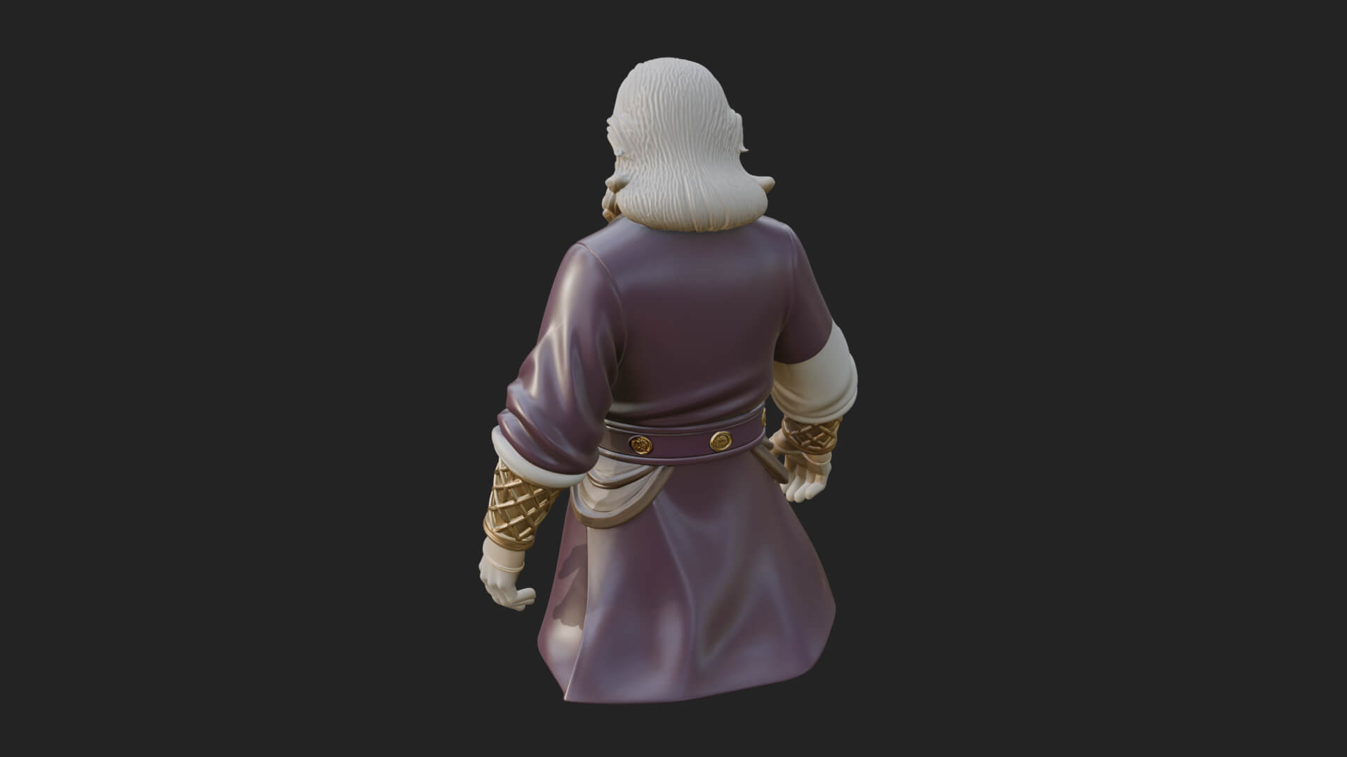 Robed Elder Sage Bust Design 5 3D Print Model 3D Model