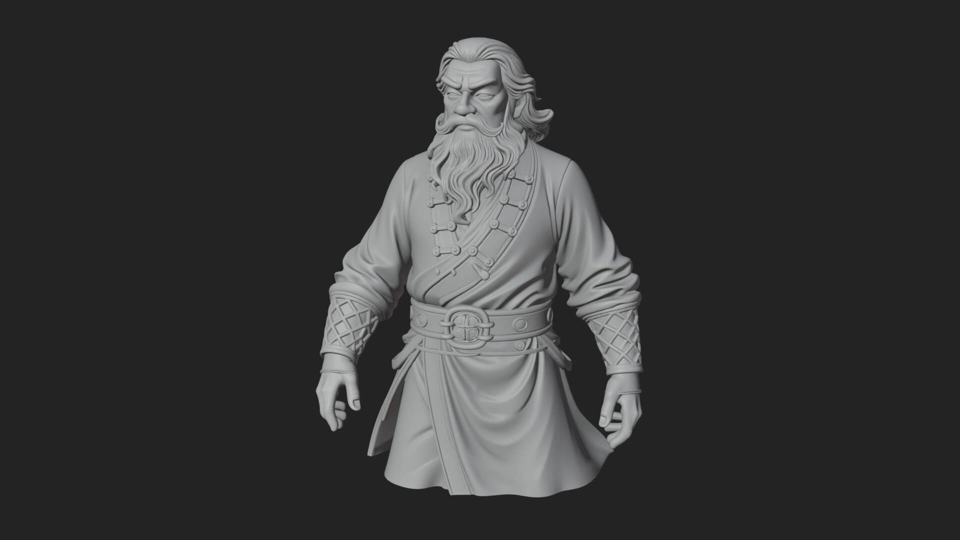 Robed Elder Sage Bust Design 5 3D Print Model 3D Model