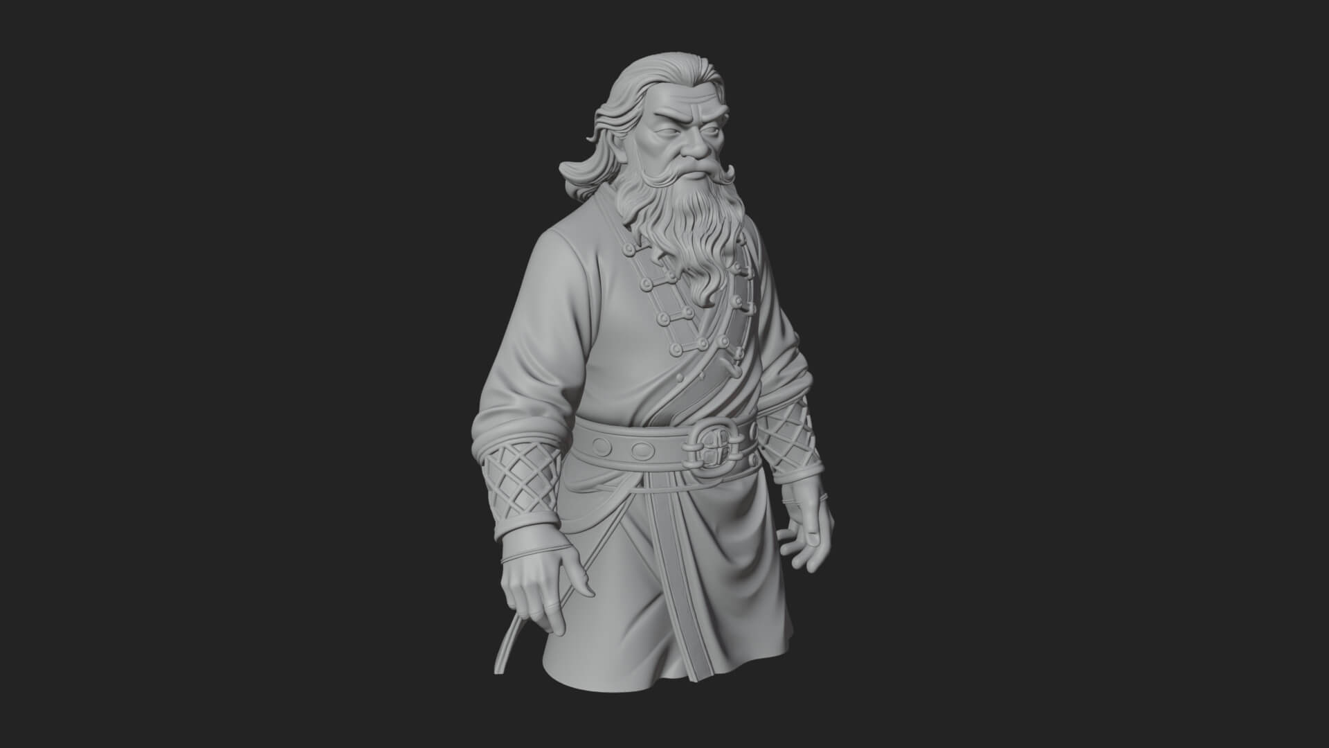 Robed Elder Sage Bust Design 5 3D Print Model 3D Model