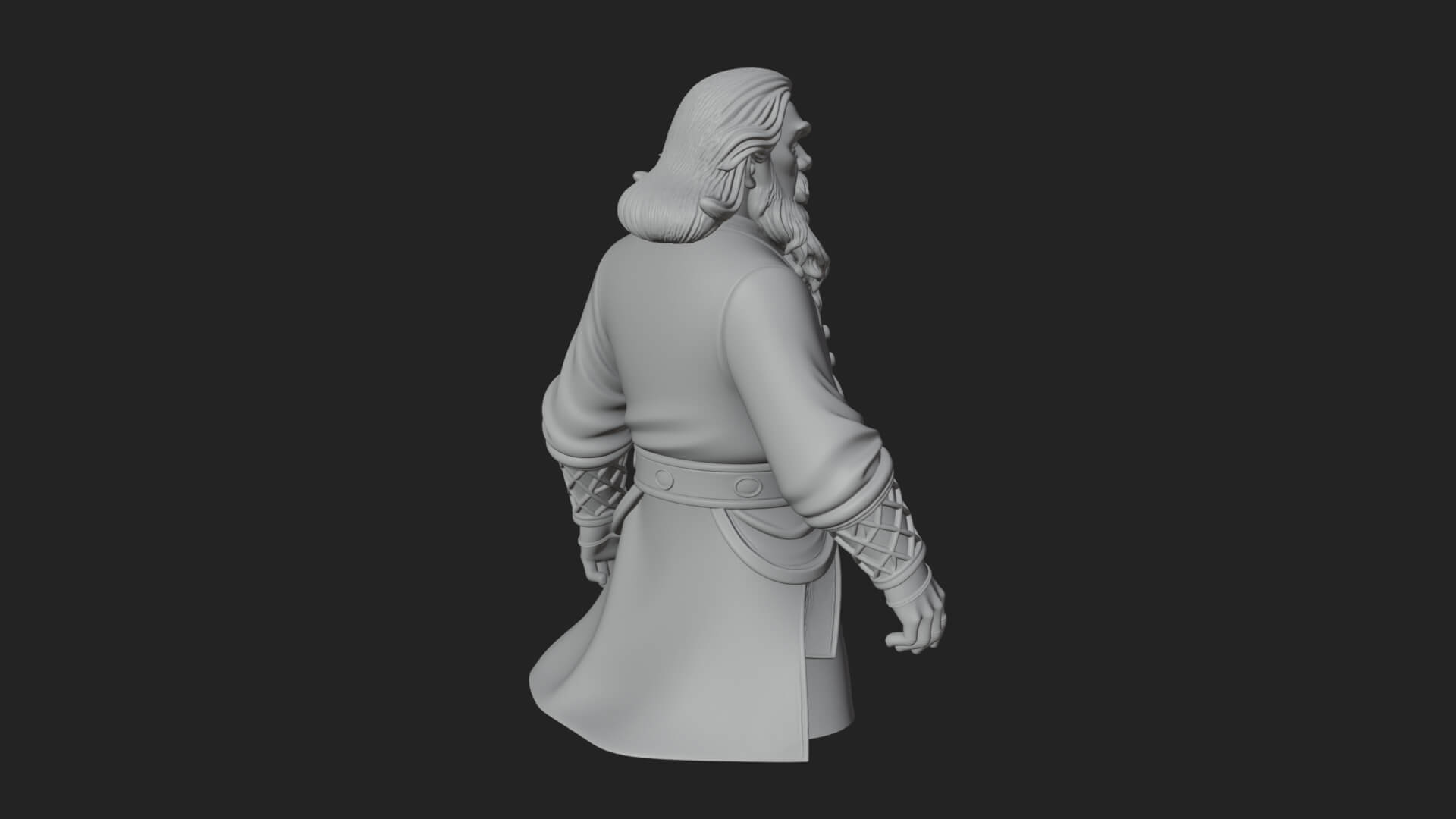 Robed Elder Sage Bust Design 5 3D Print Model 3D Model