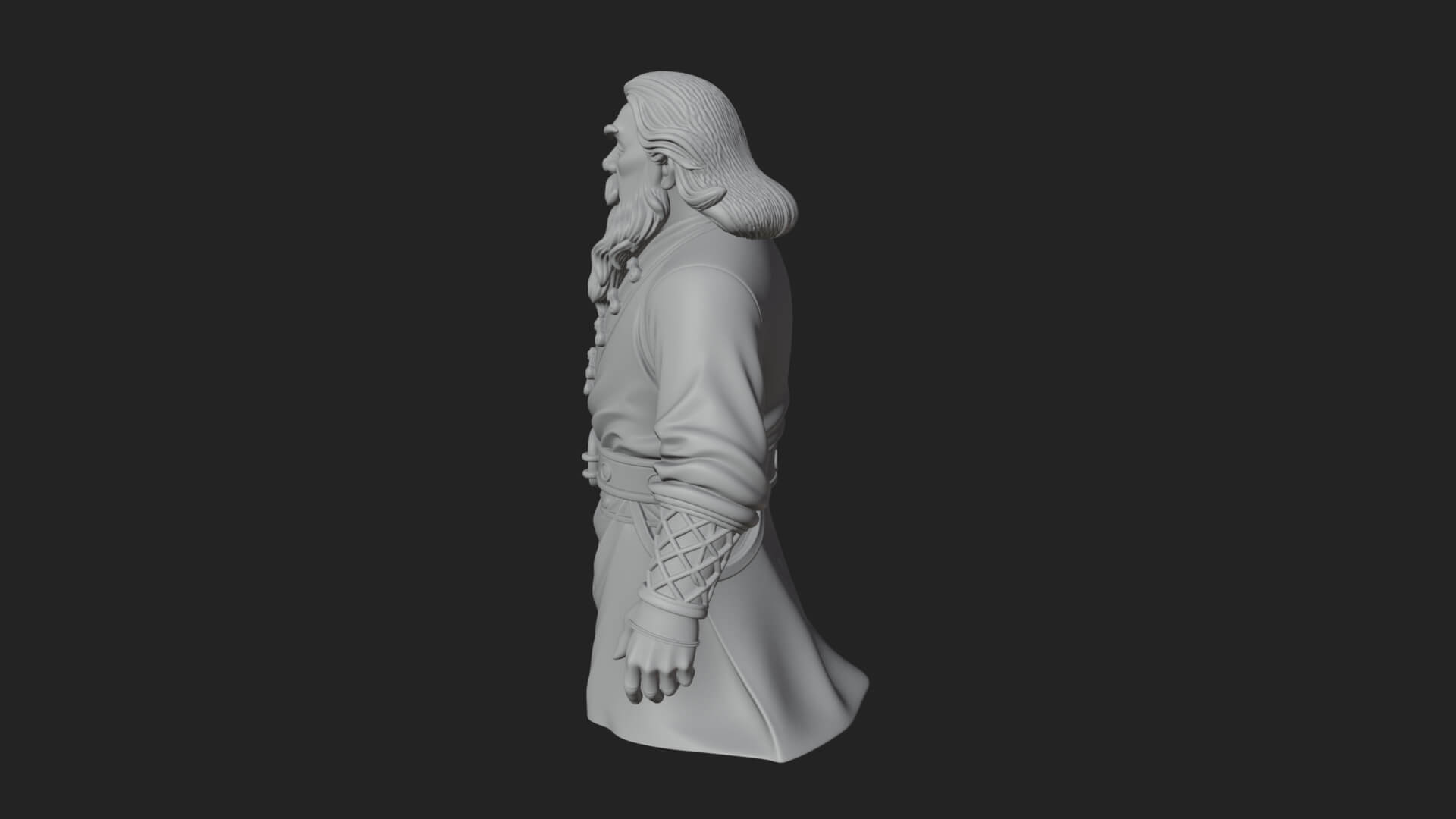 Robed Elder Sage Bust Design 5 3D Print Model 3D Model