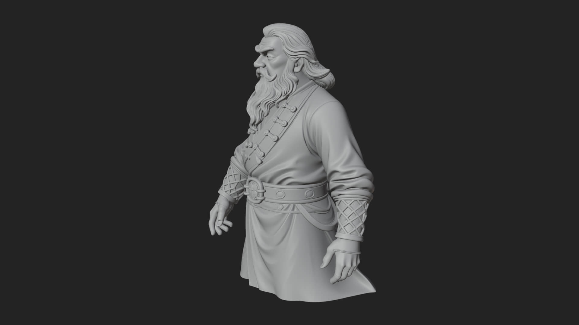 Robed Elder Sage Bust Design 5 3D Print Model 3D Model