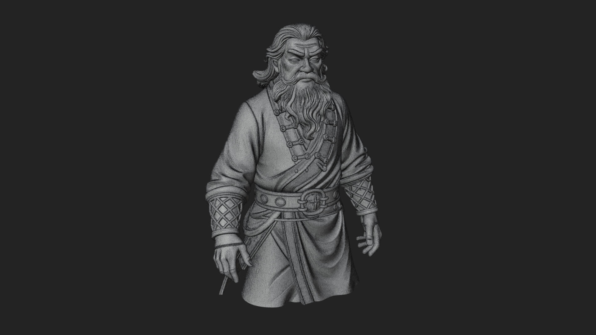 Robed Elder Sage Bust Design 5 3D Print Model 3D Model