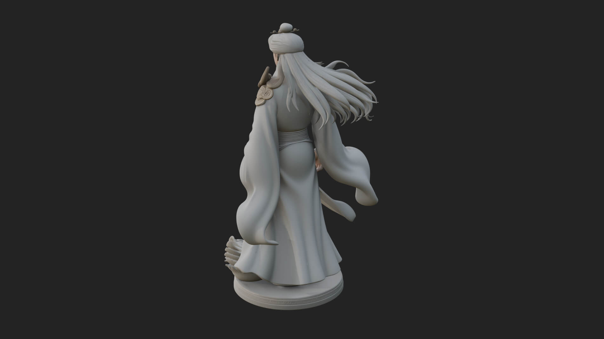 Robed Elf with Swans Statue Design 1 3D Print Model 3D Model