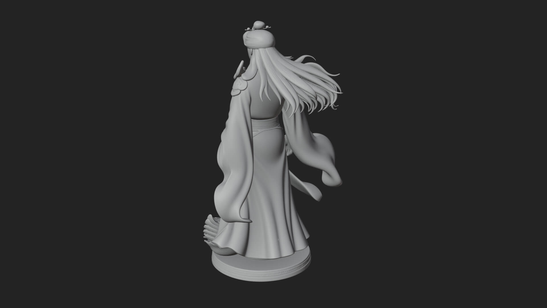 Robed Elf with Swans Statue Design 1 3D Print Model 3D Model