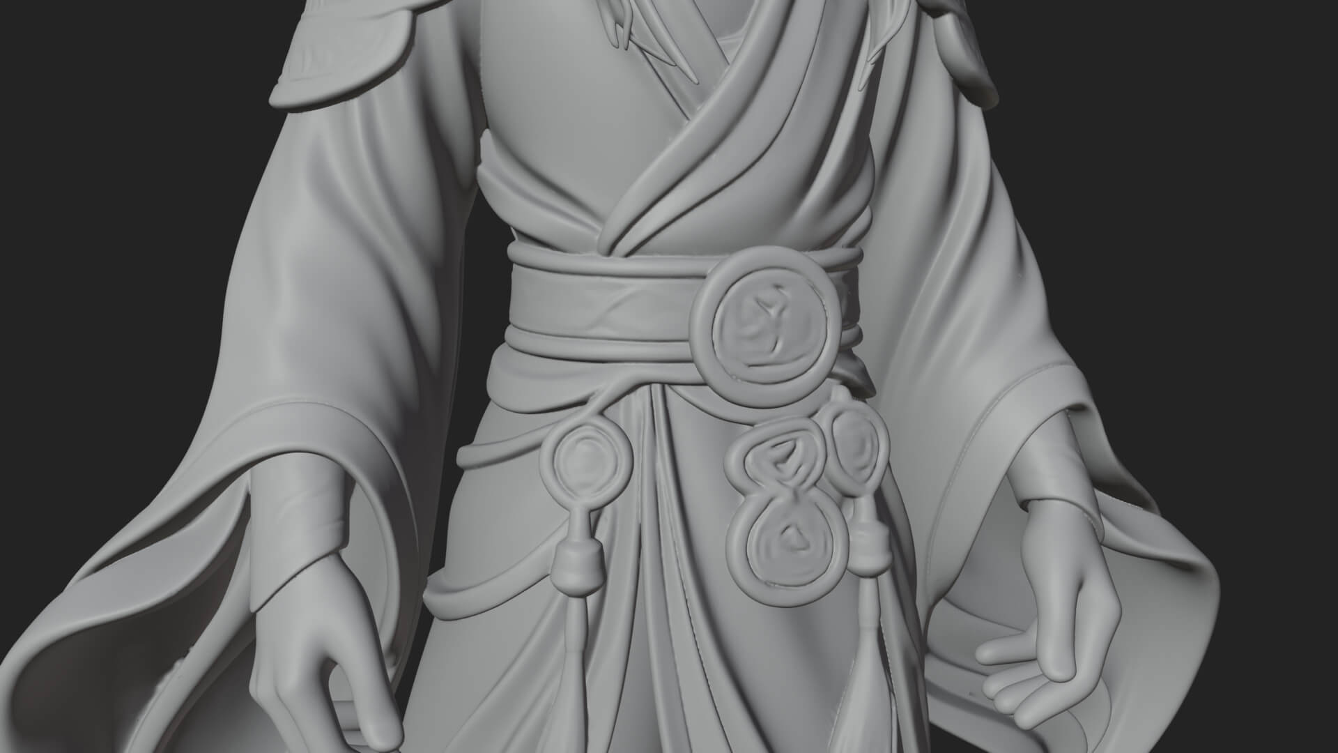 Robed Elf with Swans Statue Design 2 3D Print Model 3D Model