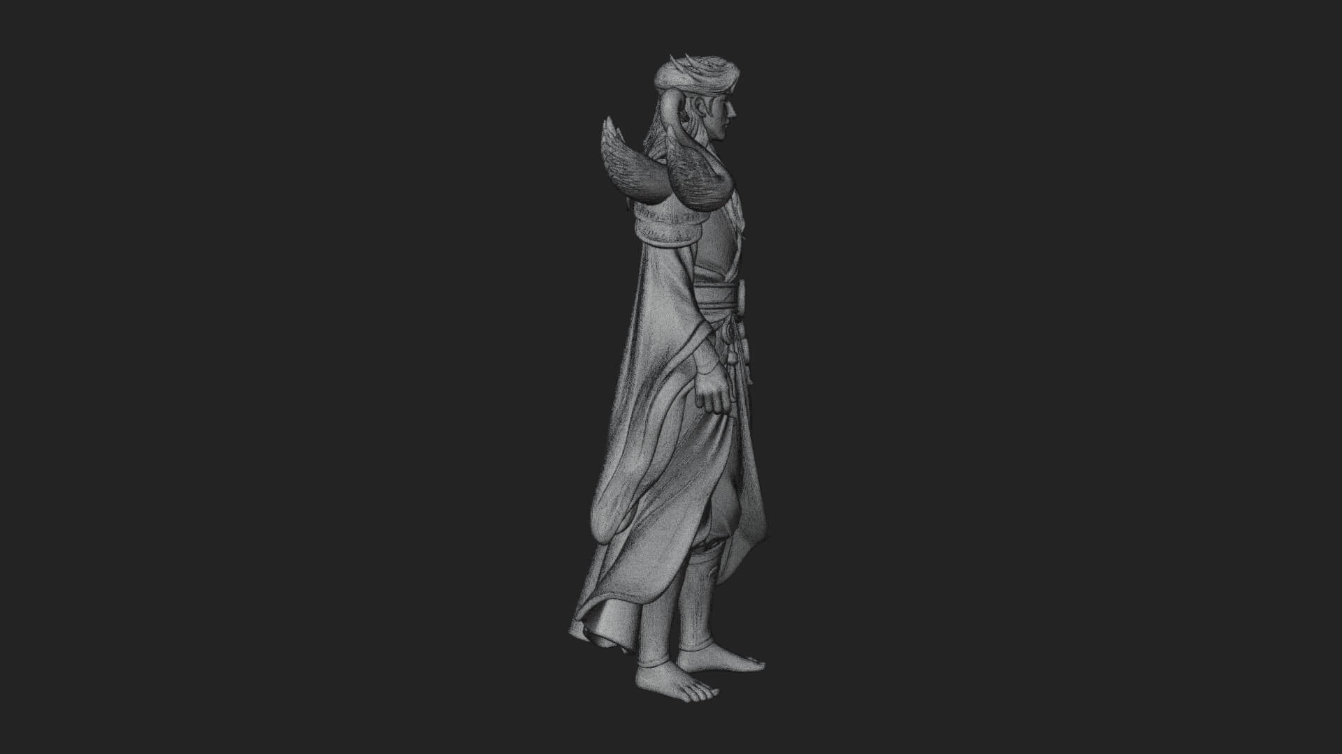 Robed Elf with Swans Statue Design 2 3D Print Model 3D Model