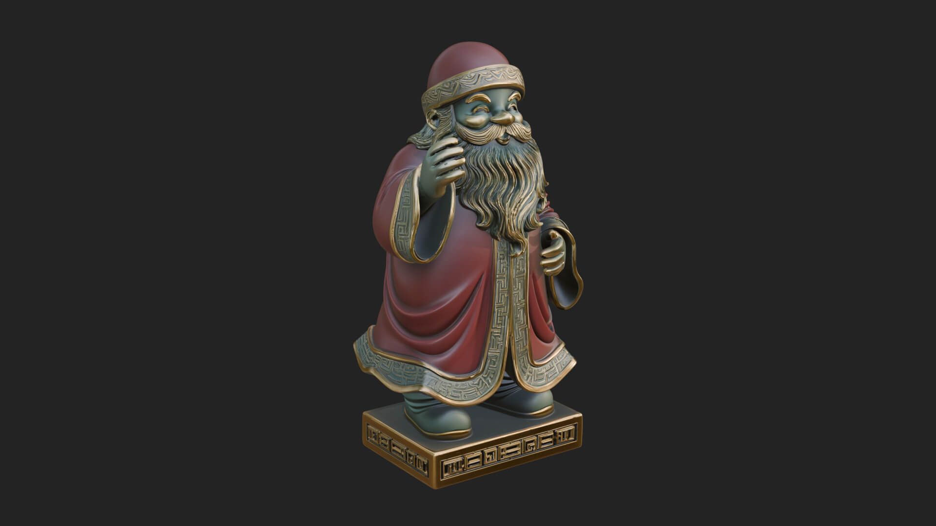 Robed Father Christmas Statue Design 1 3D Print Model 3D Model