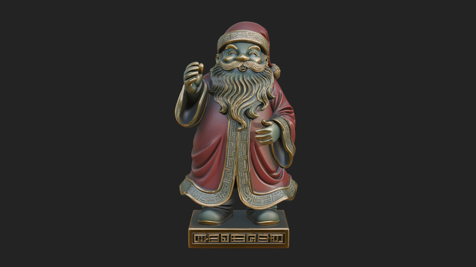 Robed Father Christmas Statue Design 1 3D Print Model 3D Model