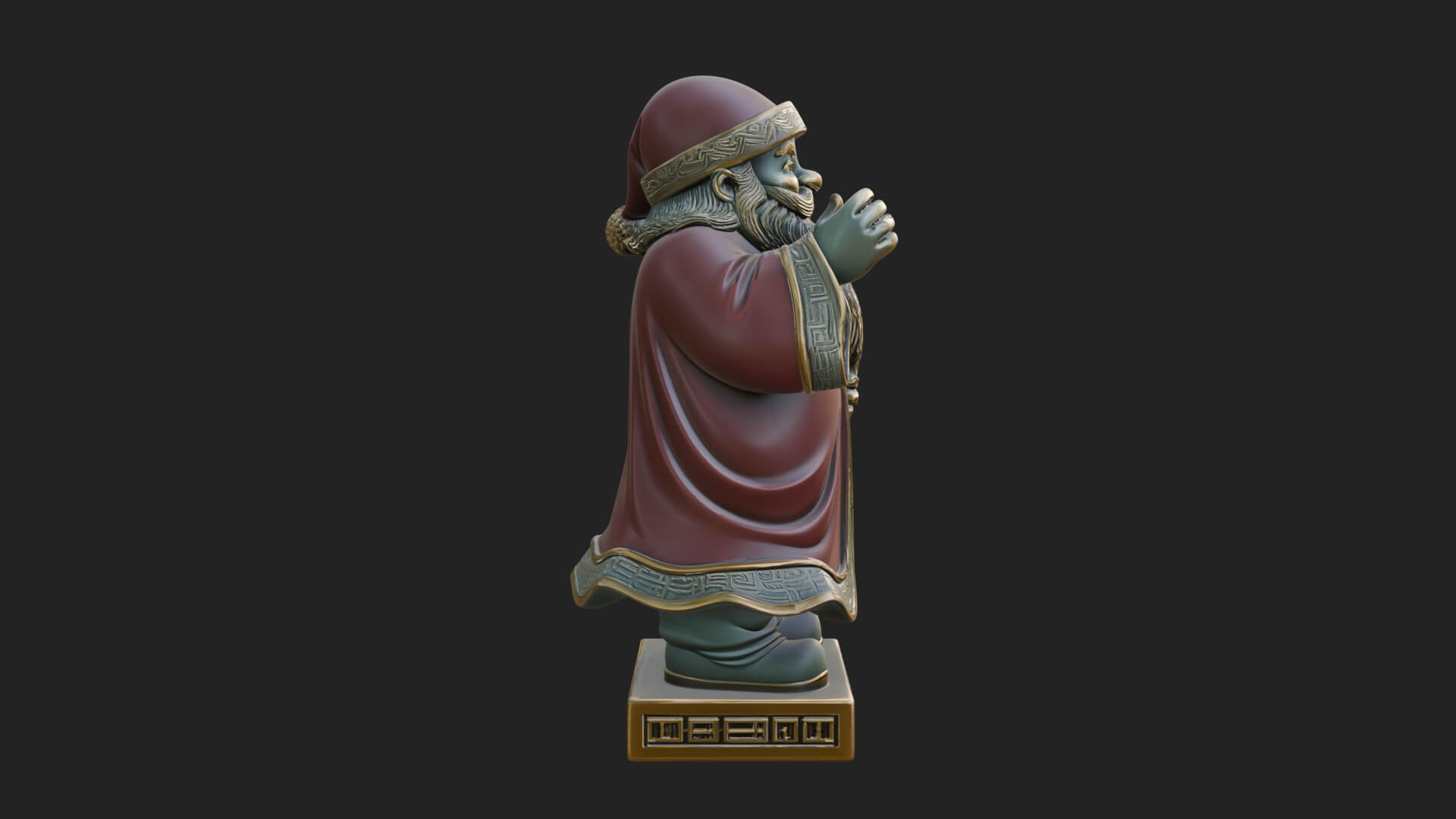 Robed Father Christmas Statue Design 1 3D Print Model 3D Model