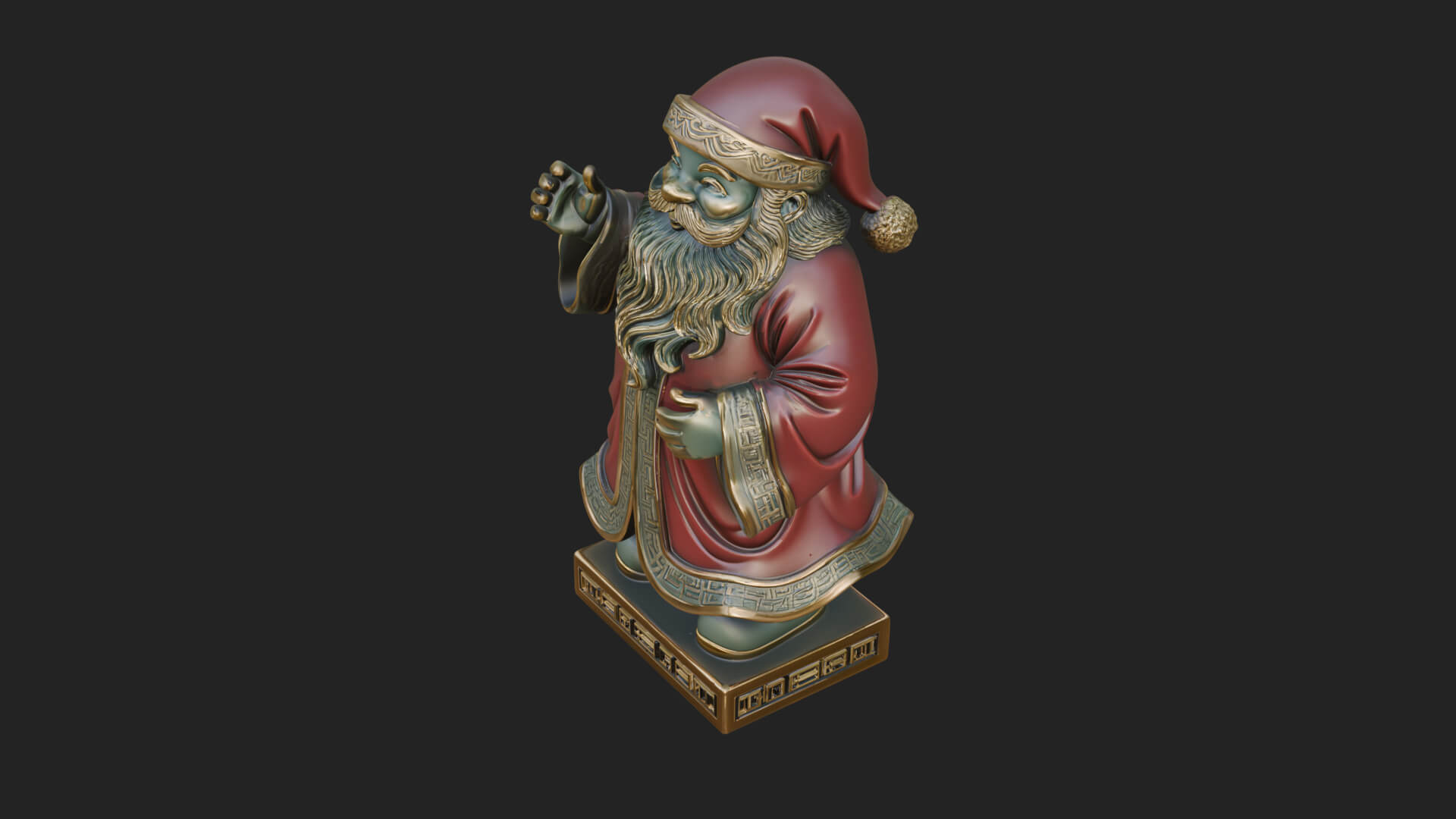 Robed Father Christmas Statue Design 1 3D Print Model 3D Model