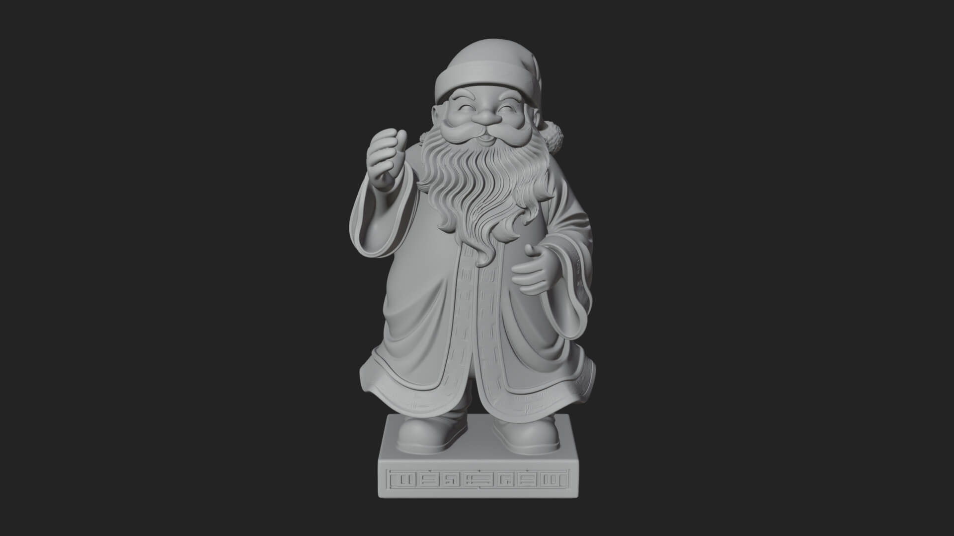 Robed Father Christmas Statue Design 1 3D Print Model 3D Model
