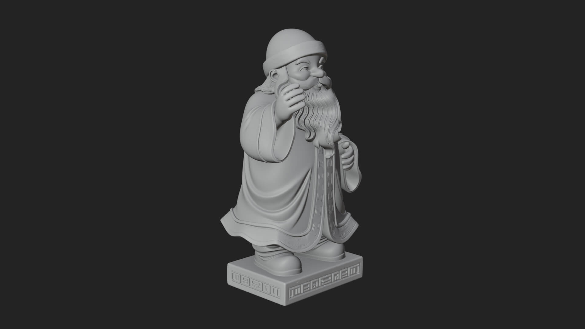 Robed Father Christmas Statue Design 1 3D Print Model 3D Model