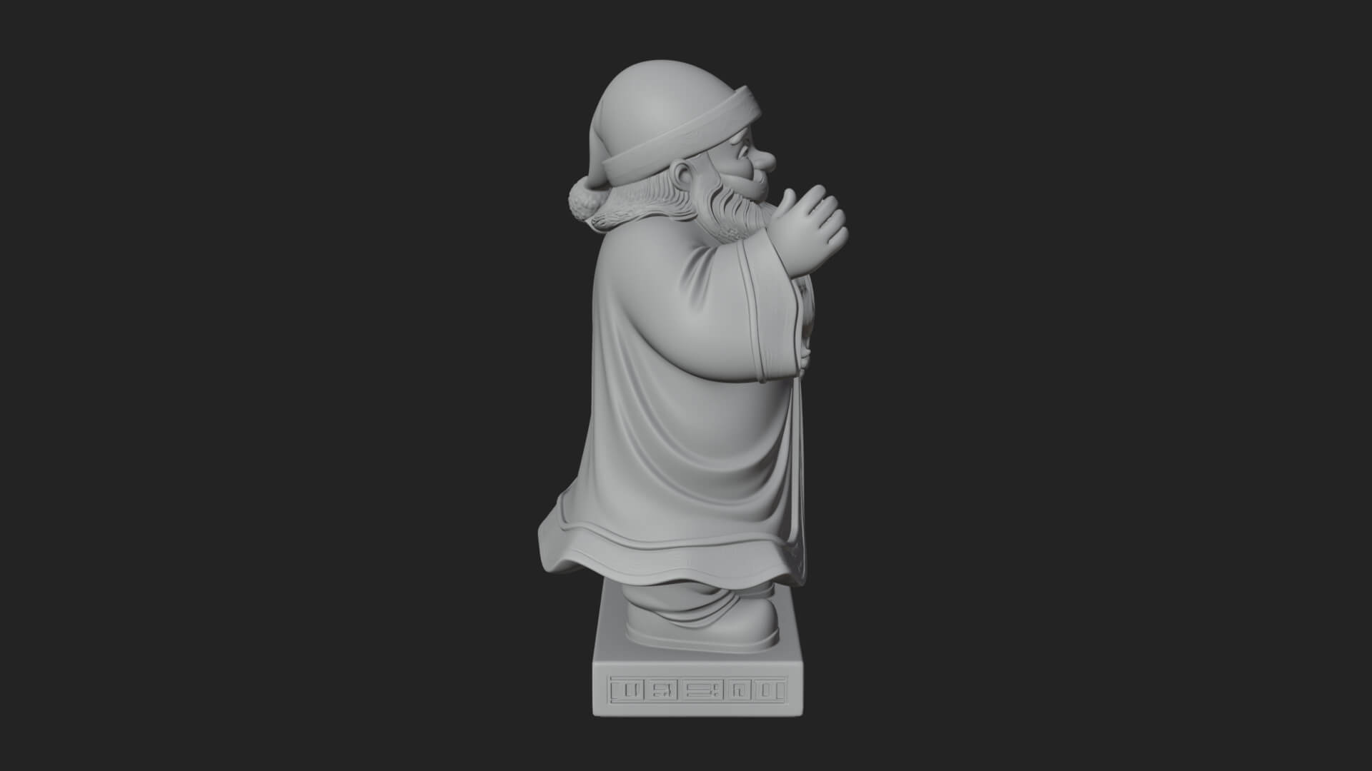 Robed Father Christmas Statue Design 1 3D Print Model 3D Model