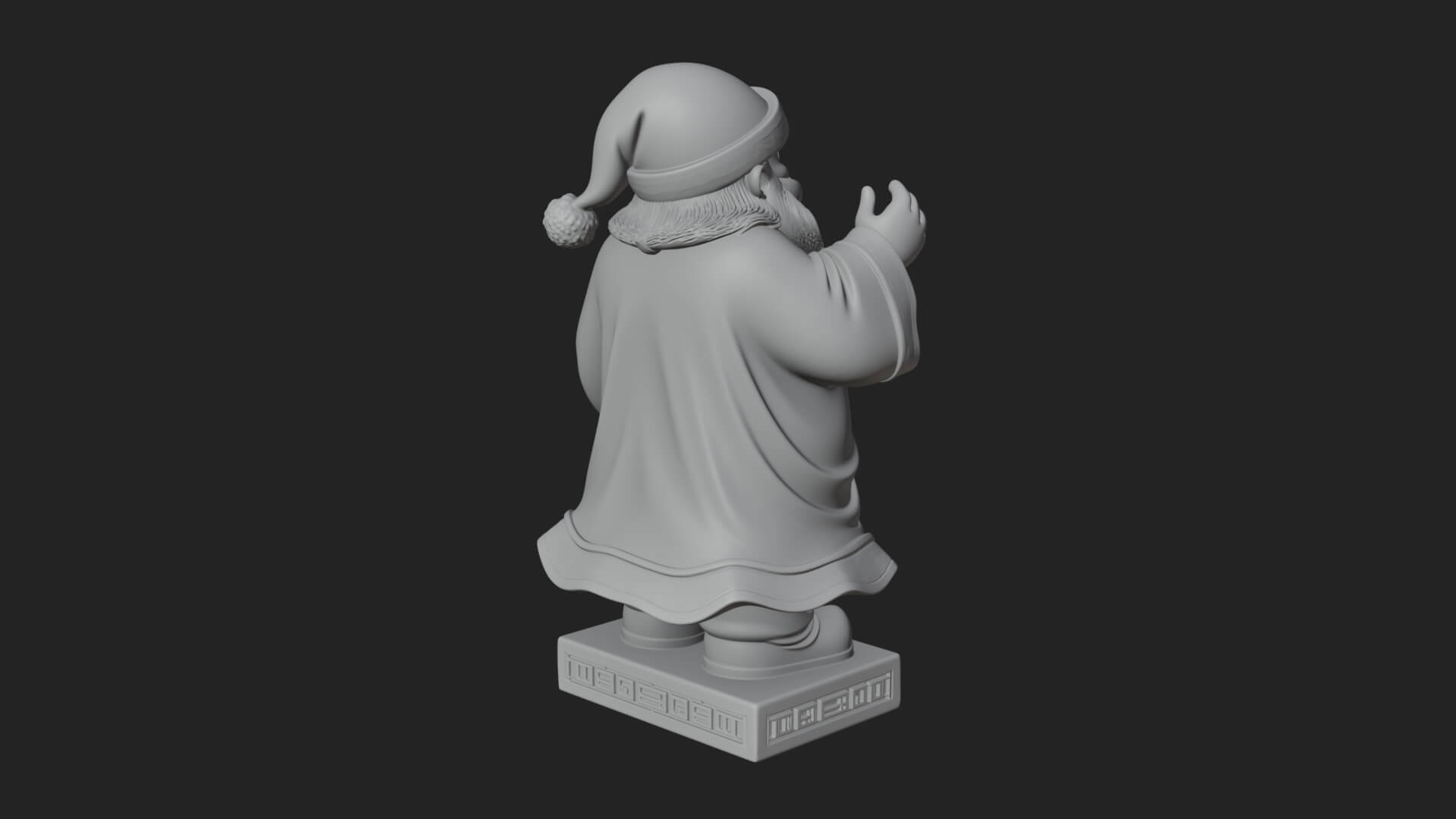 Robed Father Christmas Statue Design 1 3D Print Model 3D Model