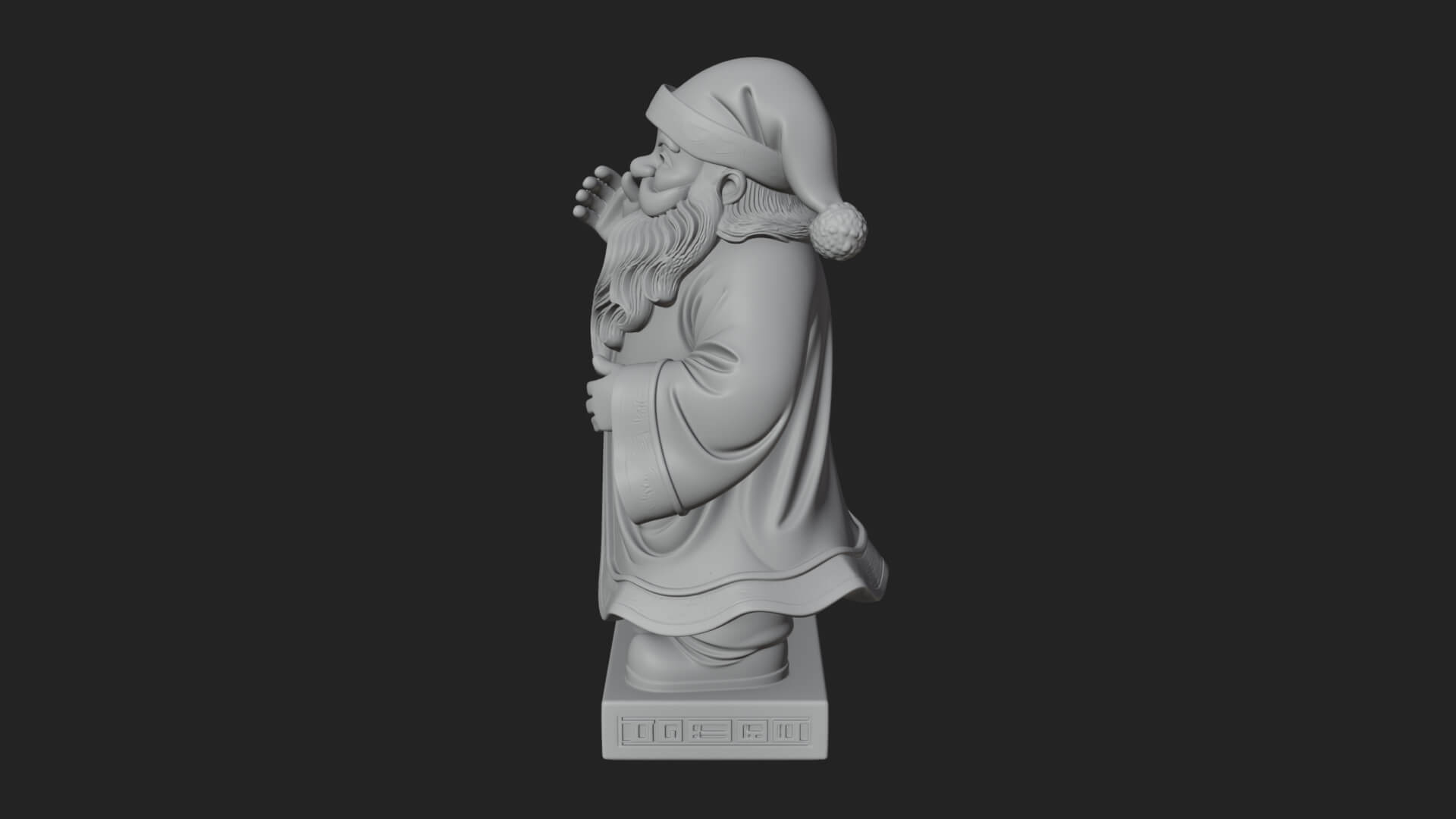 Robed Father Christmas Statue Design 1 3D Print Model 3D Model