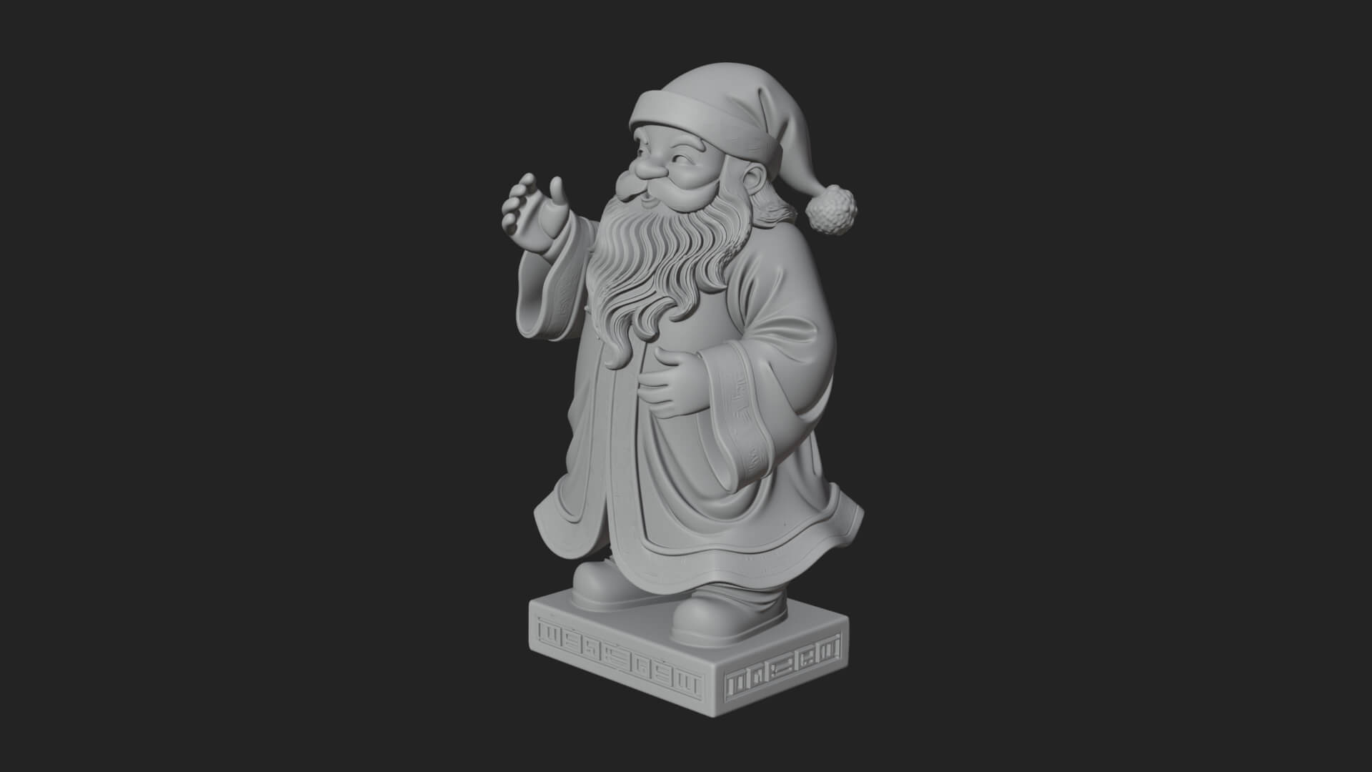 Robed Father Christmas Statue Design 1 3D Print Model 3D Model