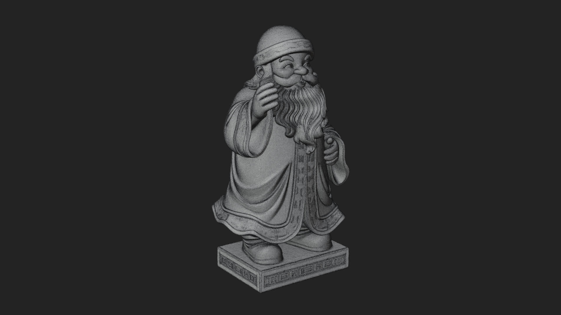 Robed Father Christmas Statue Design 1 3D Print Model 3D Model
