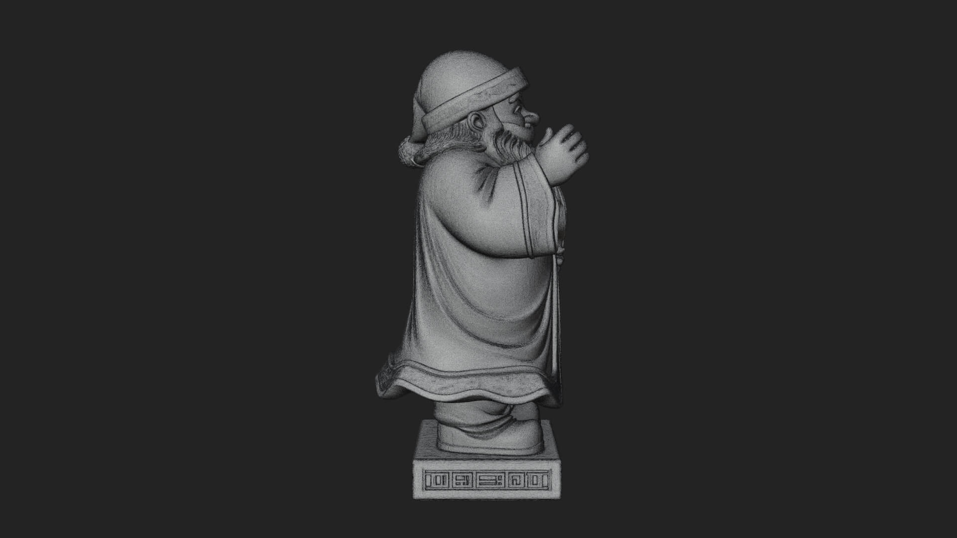 Robed Father Christmas Statue Design 1 3D Print Model 3D Model