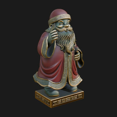 Robed Father Christmas Statue Design 1 3D Print Model