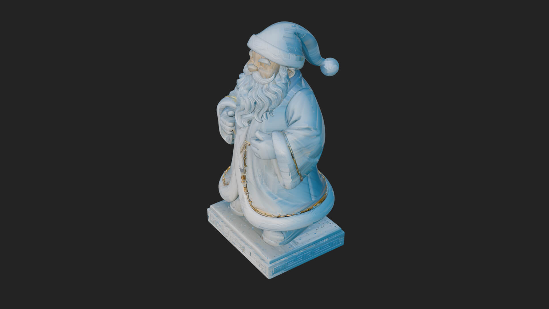 Robed Father Christmas Statue Design 10 3D Print Model 3D Model