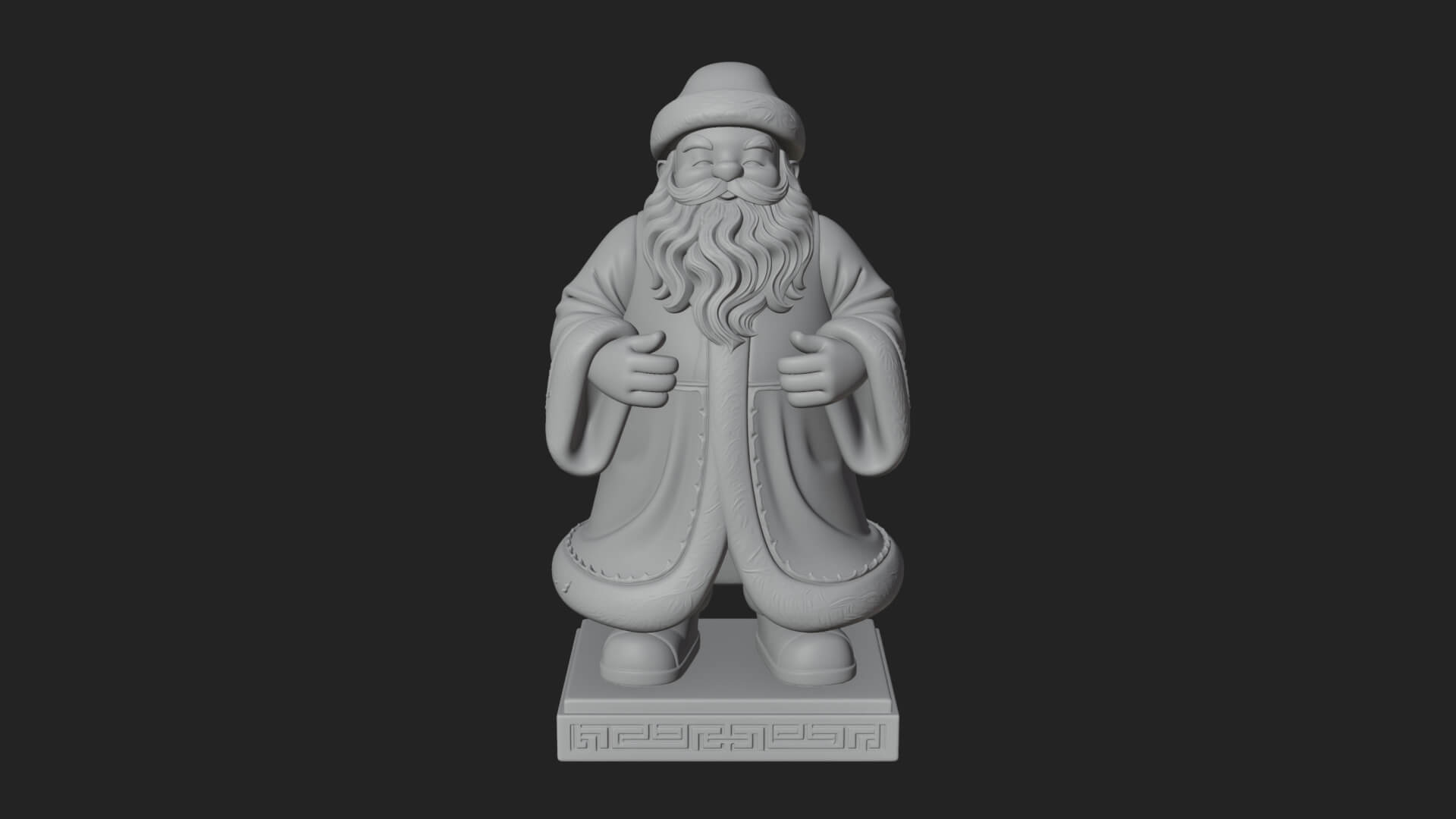 Robed Father Christmas Statue Design 10 3D Print Model 3D Model