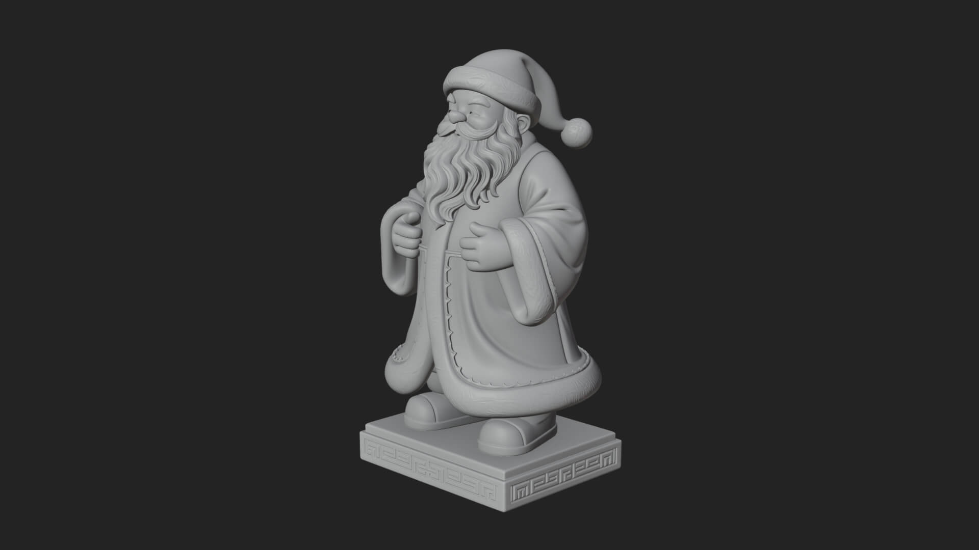 Robed Father Christmas Statue Design 10 3D Print Model 3D Model