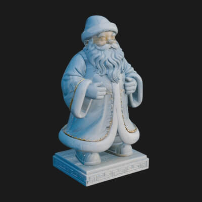 Robed Father Christmas Statue Design 10 3D Print Model