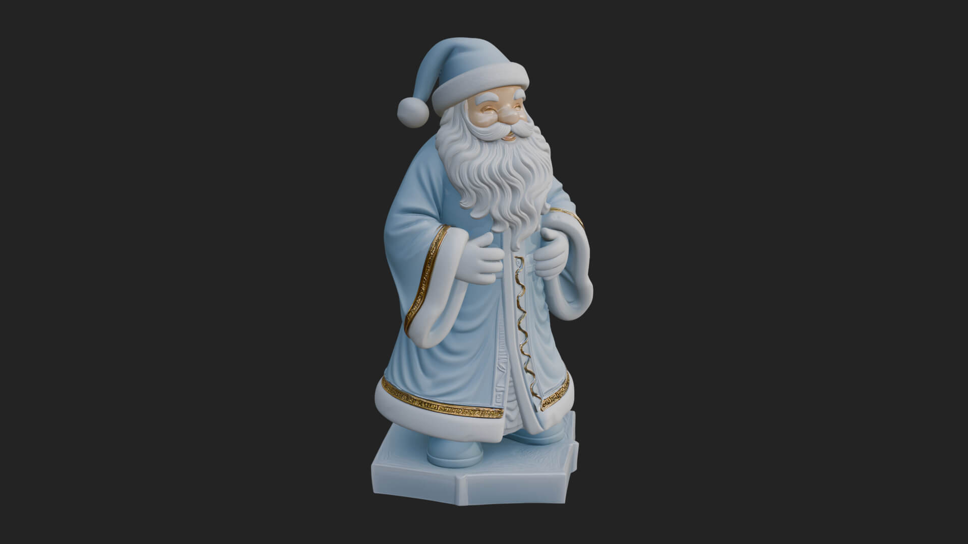 Robed Father Christmas Statue Design 11 3D Print Model 3D Model