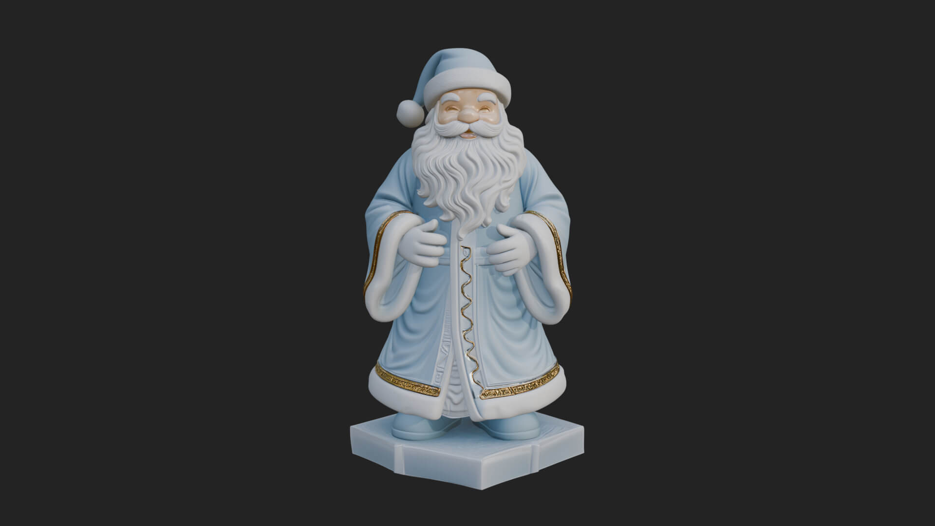 Robed Father Christmas Statue Design 11 3D Print Model 3D Model