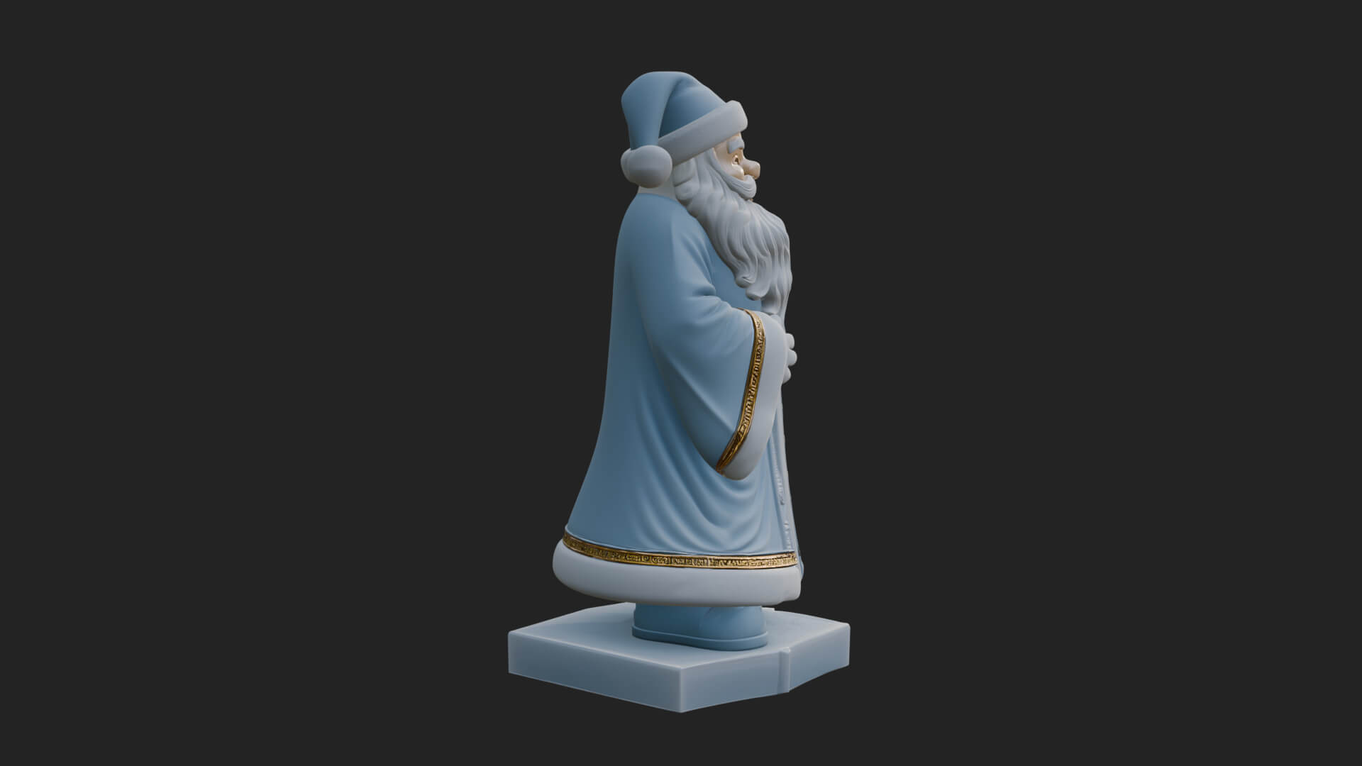 Robed Father Christmas Statue Design 11 3D Print Model 3D Model