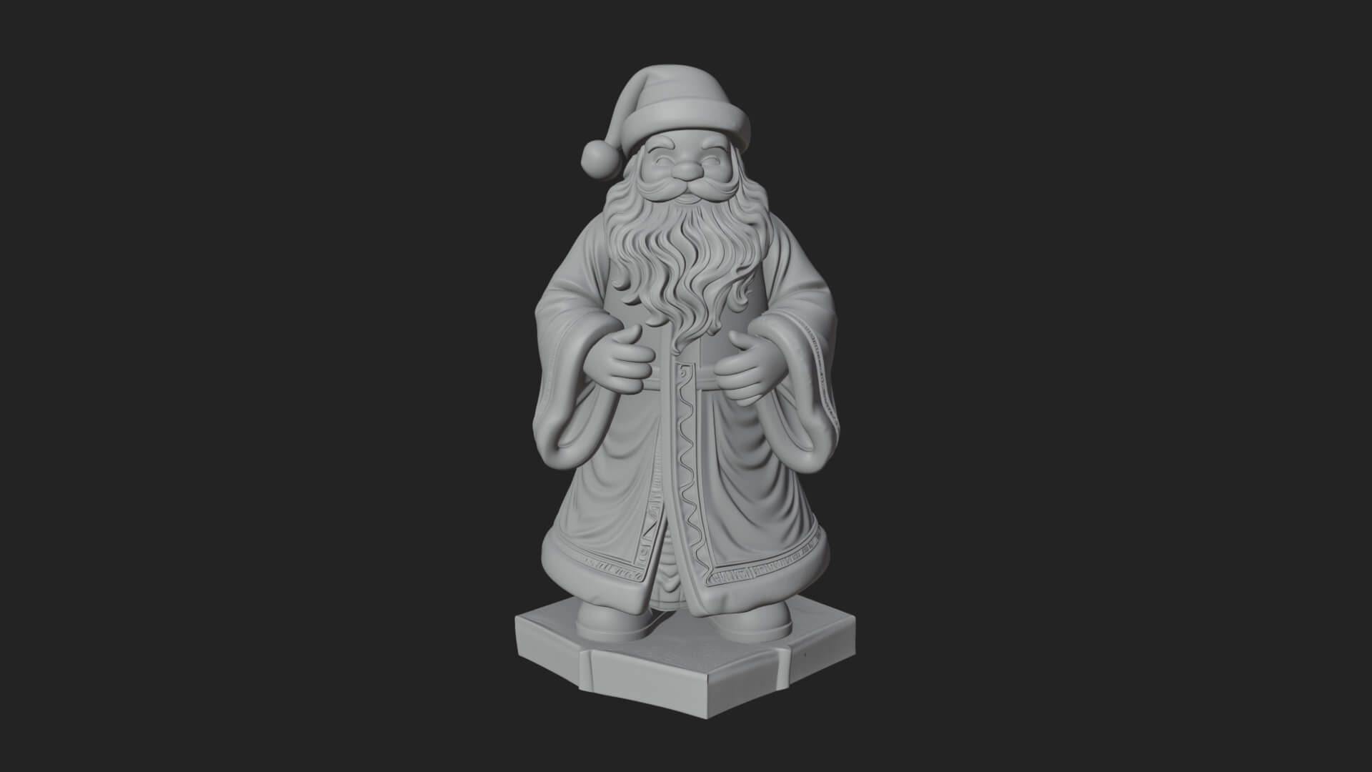 Robed Father Christmas Statue Design 11 3D Print Model 3D Model