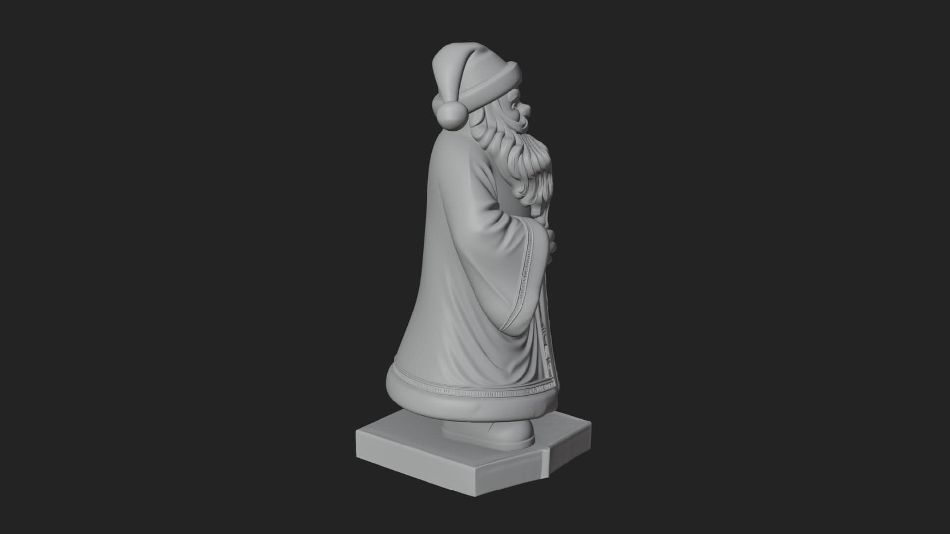 Robed Father Christmas Statue Design 11 3D Print Model 3D Model