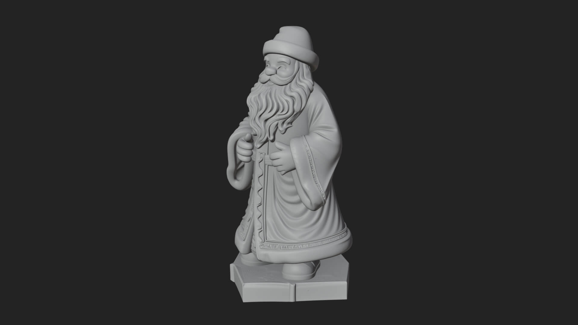 Robed Father Christmas Statue Design 11 3D Print Model 3D Model
