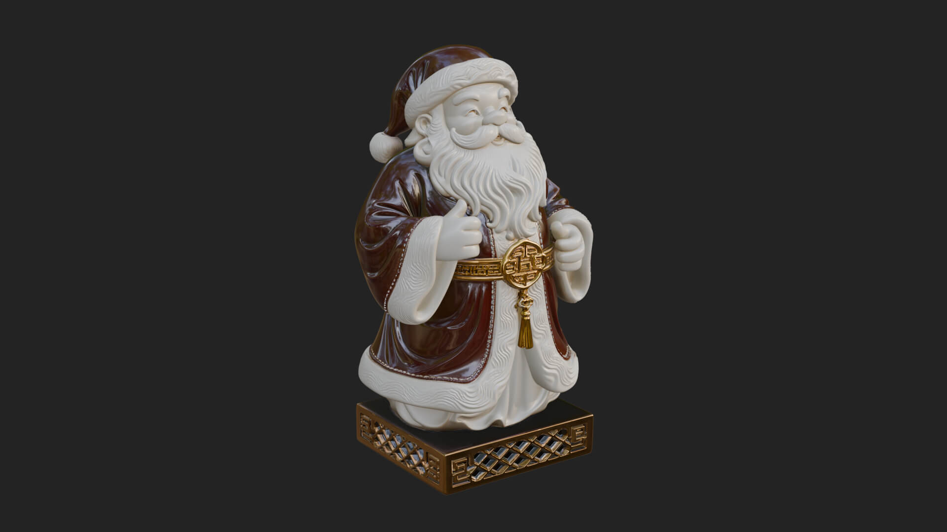 Robed Father Christmas Statue Design 12 3D Print Model 3D Model
