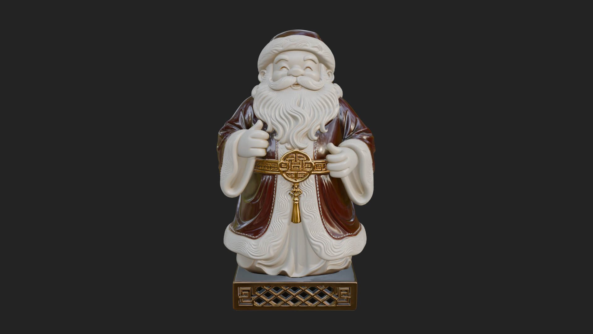 Robed Father Christmas Statue Design 12 3D Print Model 3D Model