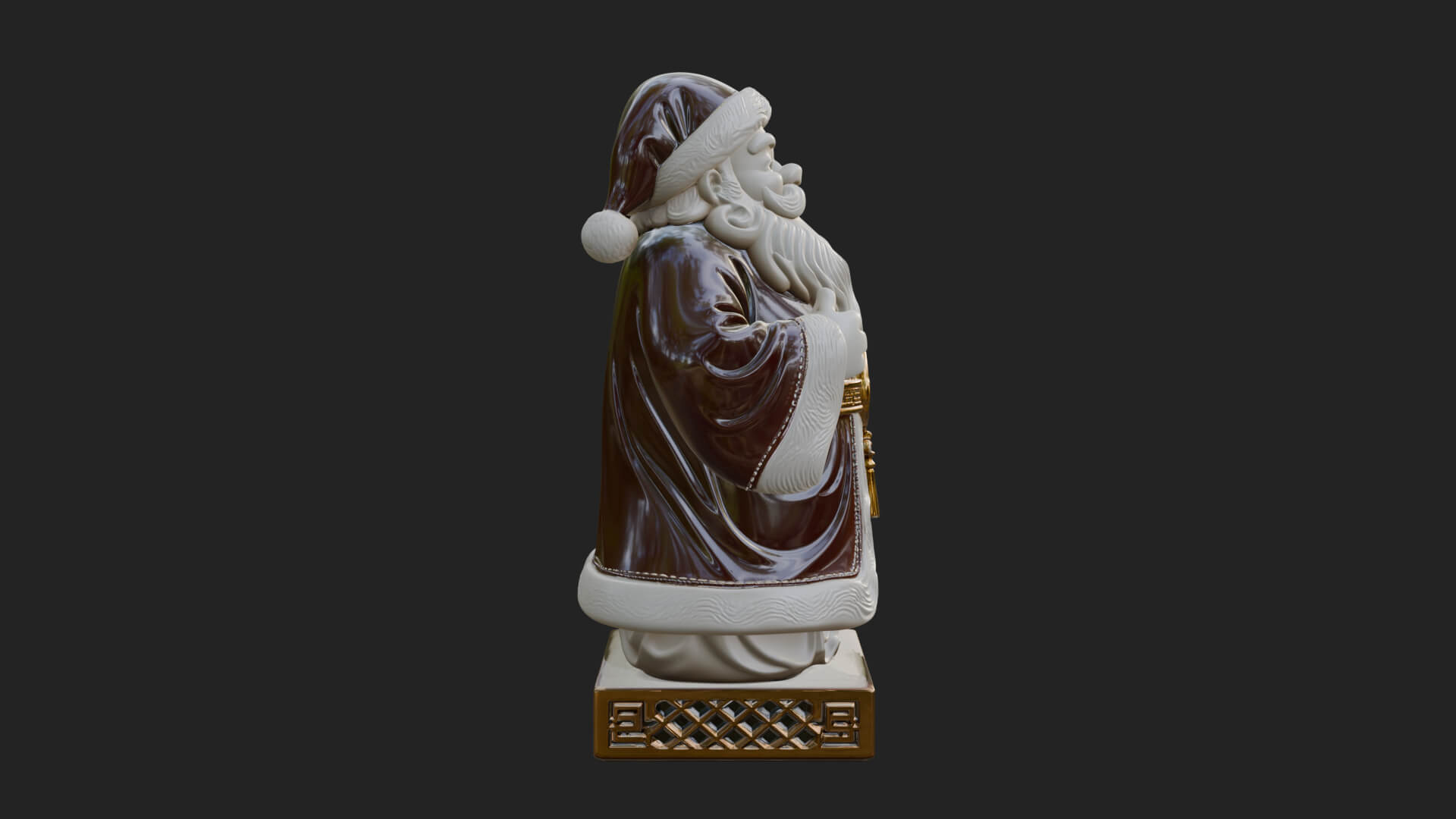 Robed Father Christmas Statue Design 12 3D Print Model 3D Model