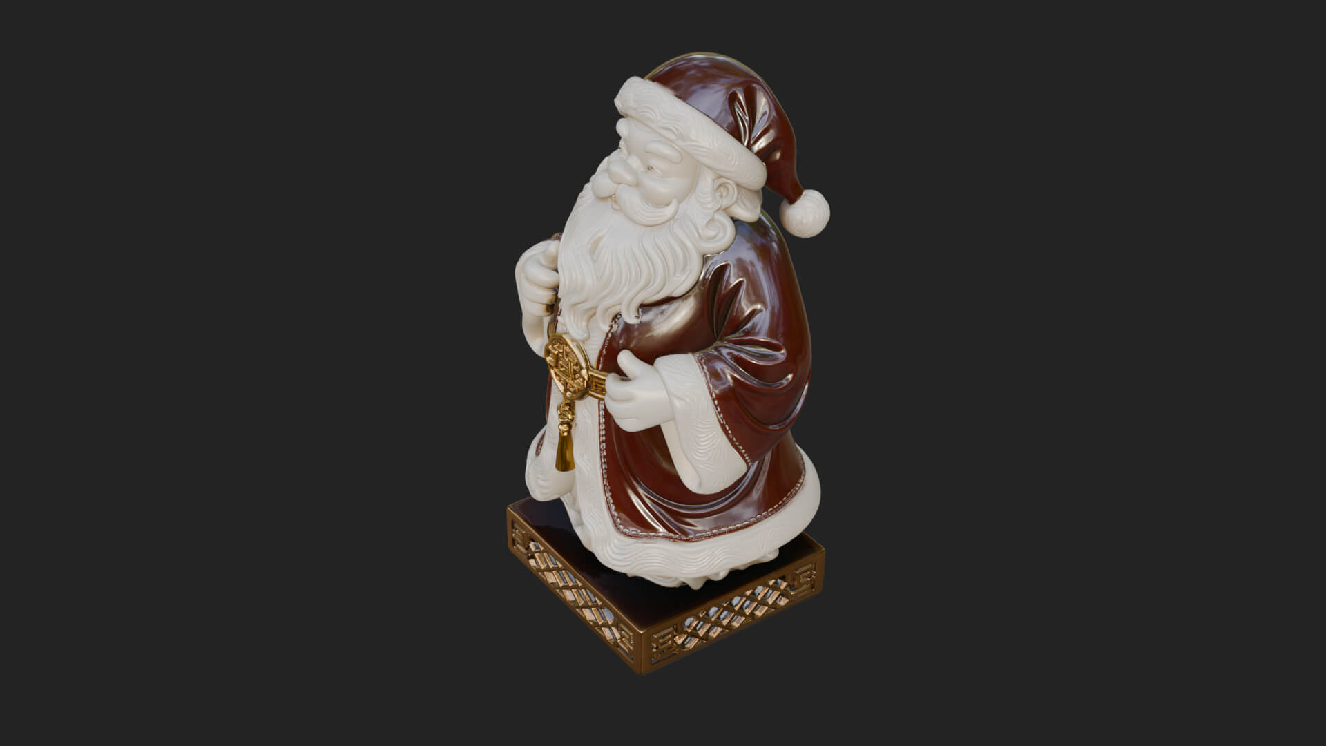 Robed Father Christmas Statue Design 12 3D Print Model 3D Model