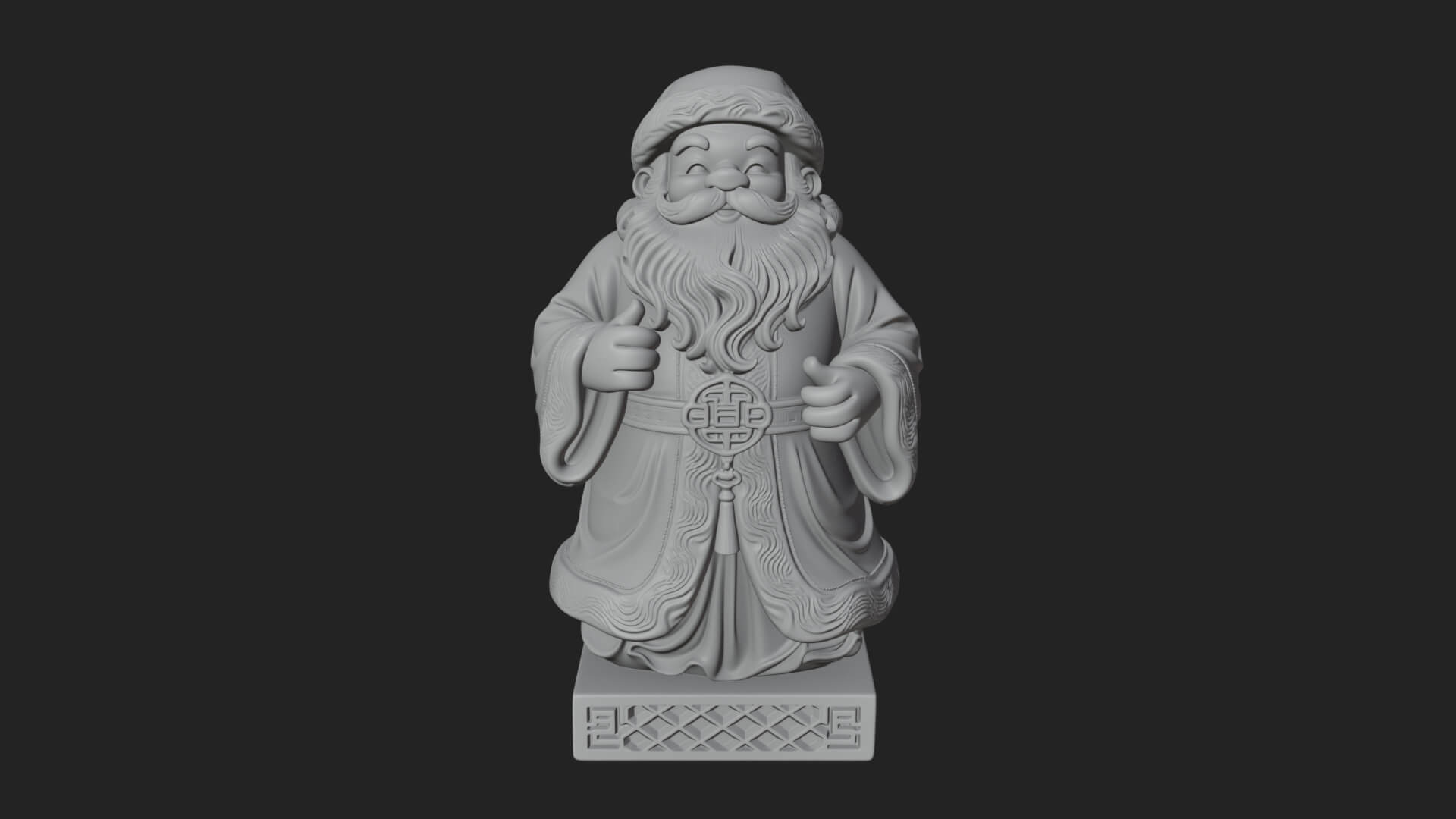 Robed Father Christmas Statue Design 12 3D Print Model 3D Model