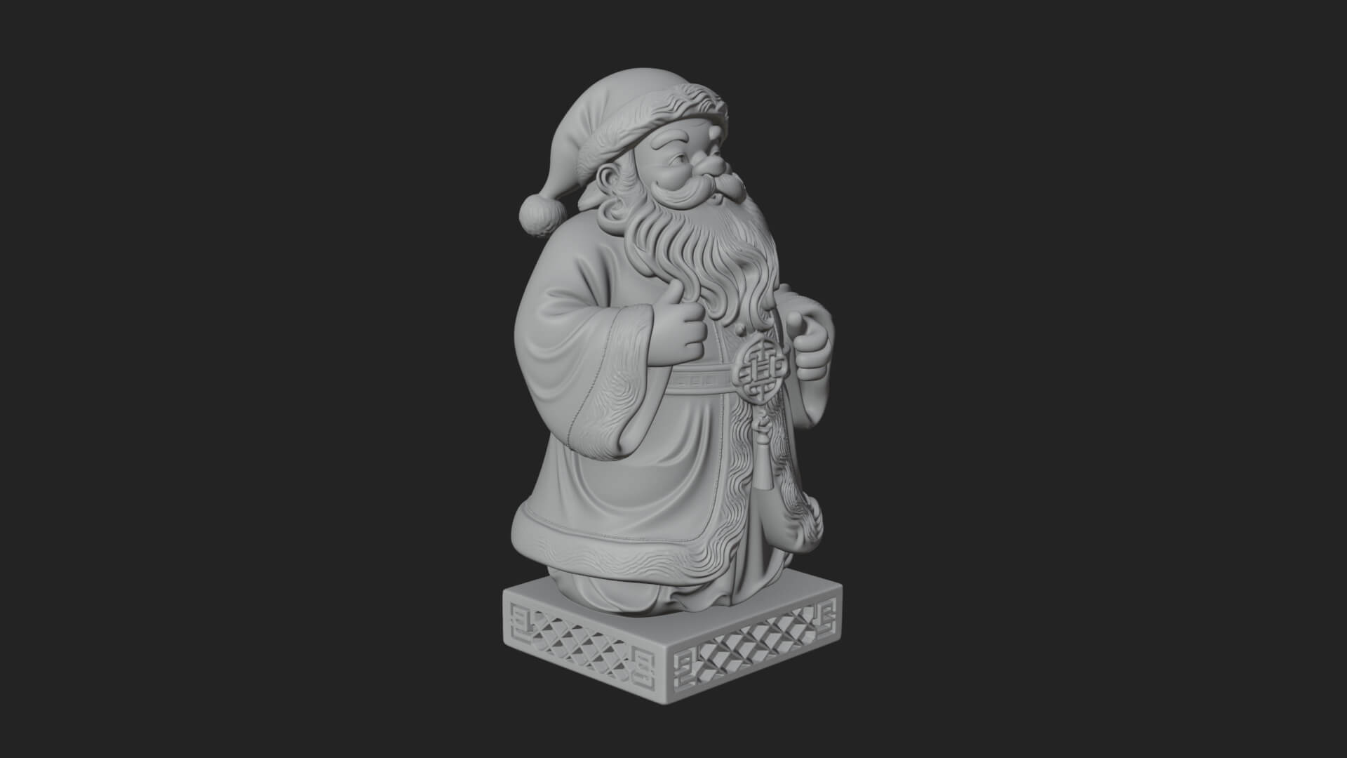 Robed Father Christmas Statue Design 12 3D Print Model 3D Model