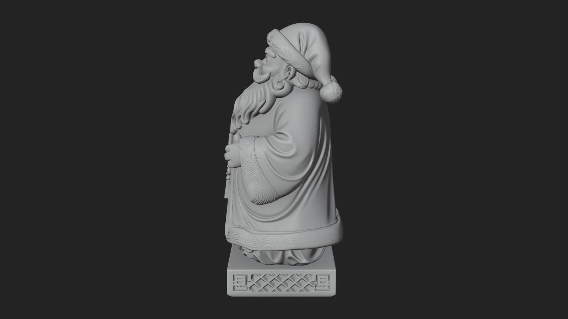 Robed Father Christmas Statue Design 12 3D Print Model 3D Model