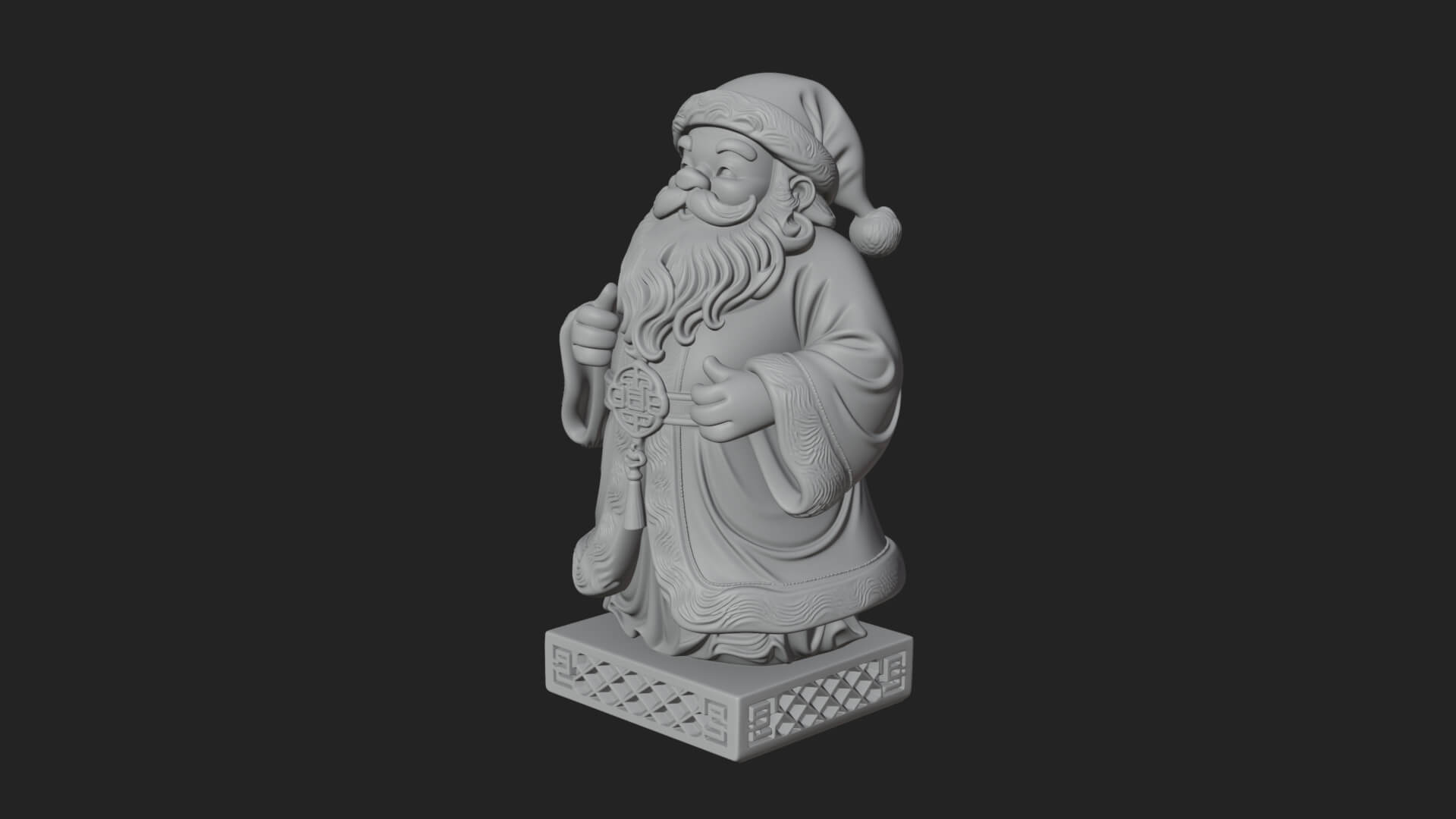 Robed Father Christmas Statue Design 12 3D Print Model 3D Model