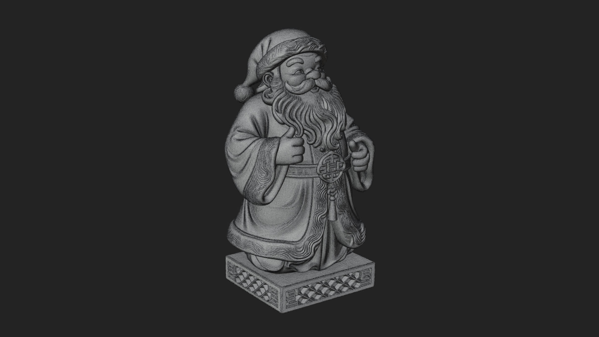 Robed Father Christmas Statue Design 12 3D Print Model 3D Model
