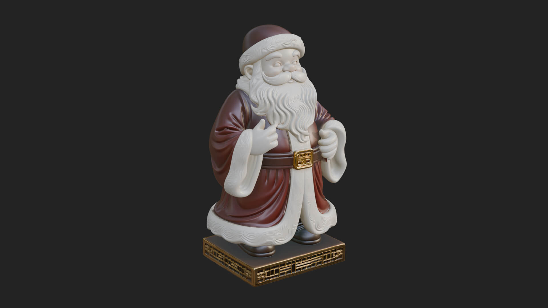 Robed Father Christmas Statue Design 13 3D Print Model 3D Model